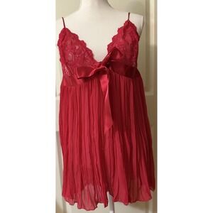 Victoria‎ Secret Lingerie Red Flowy Circular Size Xl Girlie Glam